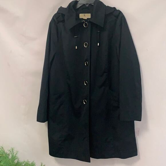 MICHAEL MICHAEL KORS TRENCH COAT BLACK SIZE‎ XL - Picture 1 of 10